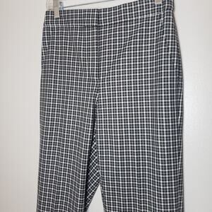New J. Crew Straight Leg Pant in Black & White Check Plaid Size 4